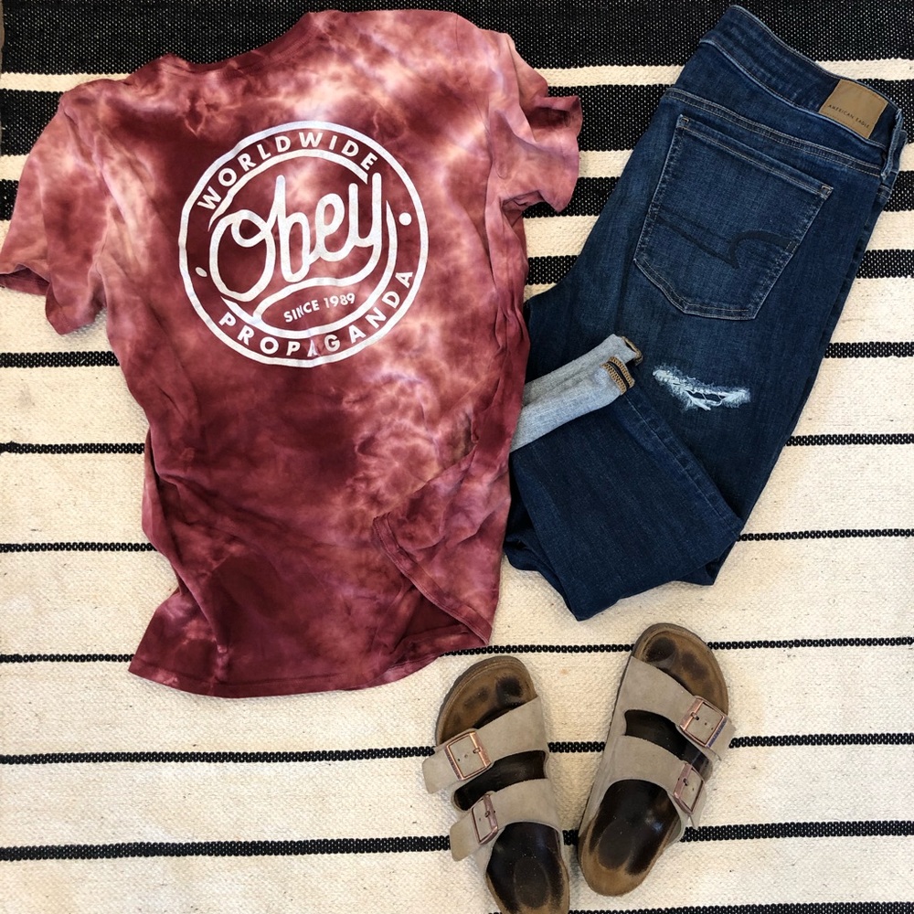 Obey Tie Dye T-shirt With Back Print Design